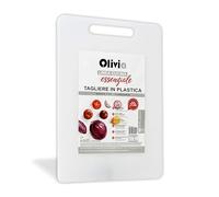 IPEA Tagliere in Plastica Rettangolare per Verdure, Frutta, Alimenti - 35 x 25 cm - Tagliere da Cucina Multiuso per Tagliare e Servire Antipasti, Pane, Formaggi - Vassoio Lavabile - Bianco
