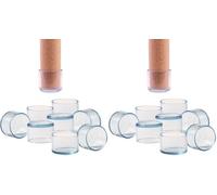 IPEA Tappi per Sedie e Mobili in Silicone - 16 Pezzi - Gommini Rotondi per Gambe in Legno, Plastica o Ferro di Sedie e Tavoli - Antigraffio e Antirumore per Pavimenti - Diametro 35 mm - Trasparente