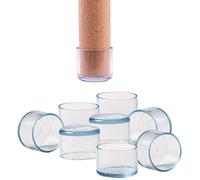 IPEA Tappi per Sedie e Mobili in Silicone - 16 Pezzi - Gommini Rotondi per Gambe in Legno, Plastica o Ferro di Sedie e Tavoli - Antigraffio e Antirumore per Pavimenti - Diametro 30 mm - Trasparente