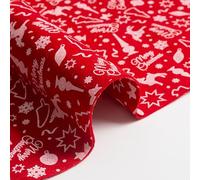 IPEA Tessuto Feltro di Natale Rosso - Grande Ritaglio 180 x 100 cm - Made in Italy - Feltro Morbido con motivo Natalizio per Decorazioni, Accessori, Abbigliamento, Creazioni - Pannolenci per Cucito