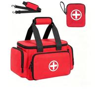 IPEB Borsa di pronto soccorso vuota, professionale, grande, per infermieri, medici di famiglia, assistenza domestica, viaggio o emergenza, rosso, 10 litri, 27 x 17 x 19 cm