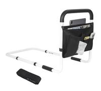 IPEB Supporto per letto per anziani, corrimano per letto con tasca leggera, griglia di protezione anticaduta regolabile in altezza e lunghezza per tutte le dimensioni del letto