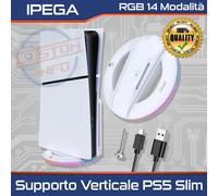 IPEGA Supporto verticale per Console PlayStation 5 SLIM RGB 14 modalità