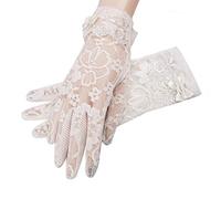 IPENNY Guanti da guida estivi da donna con protezione solare UV in pizzo floreale antiscivolo guanti eleganti protezione solare pesca escursionismo ciclismo guanti da sposa guanti da sposa guanti a