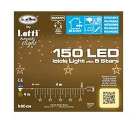 Luci Ice Light Natale 400x80 cm con 5 Stelle LED