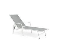 iperbriko Lettino Arent in Acciaio e con braccioli Bianco cm 195