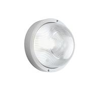 Plafoniera Esterno Contemp. Echo Tonda Termoplastica E Vetro Bianco 1 Luce E27