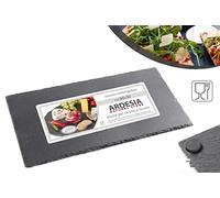 Iperbriko Vassoio in Ardesia Monolitico Naturale 40 cm x 20 cm per Cibo Piatto per Ristoranti e Casa