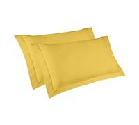 Ipersan Coppia Federe Cuscino Letto, a Tre Volani, 100% Cotone Mercerizzato, Misura 52x83 cm + 6 cm, Tinta Unita, Linea Vivere a Colori, Prodotto Europeo