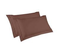 Ipersan Coppia Federe Cuscino Letto, a Tre Volani, 100% Cotone Mercerizzato, Misura 52x83 cm + 6 cm, Tinta Unita, Linea Vivere a Colori, Prodotto Europeo