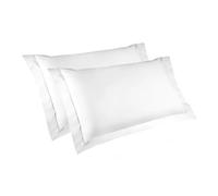 Ipersan Coppia Federe Cuscino Letto, a Tre Volani, 100% Cotone Mercerizzato, Misura 52x83 cm + 6 cm, Tinta Unita, Linea Vivere a Colori, Prodotto Europeo