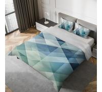 IPERSAN Parure Copripiumino Matrimoniale, 100% Cotone Percalle, Sacco Copripiumino 255x200cm + 2 Federe 83x52cm, Fantasia Geometrica, Stampa Fotografica in Alta Qualità, Made in Europe