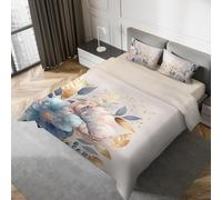 IPERSAN Parure Copripiumino una Piazza e Mezza, 100% Cotone Percalle, Sacco Copripiumino 205x200cm + 1 Federa 83x52cm, Fantasia Floreale, Stampa Fotografica in Alta Qualità, Made in Europe