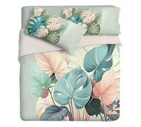 IPERSAN Parure Copripiumino una Piazza e Mezza, 100% Cotone Percalle, Sacco Copripiumino 205x200cm + 1 Federa 83x52cm, Fantasia Floreale, Stampa Fotografica in Alta Qualità, Made in Europ