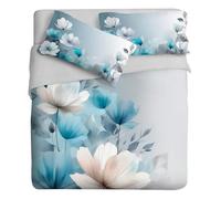 IPERSAN Parure Copripiumino una Piazza e Mezza, 100% Cotone Percalle, Sacco Copripiumino 205x200cm + 1 Federa 83x52cm, Fantasia Floreale, Stampa Fotografica in Alta Qualità, Made in Europe