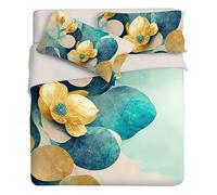 IPERSAN Parure Copripiumino una Piazza e Mezza, 100% Cotone Percalle, Sacco Copripiumino 205x200cm + 1 Federa 83x52cm, Fantasia Floreale, Stampa Fotografica in Alta Qualità, Made in Europe