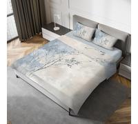 IPERSAN Parure Lenzuola Matrimoniale, 100% Cotone Percalle, 1 Lenzuolo sopra 260x300cm + 2 Federe 83x52cm, Fantasia Floreale, Balza Reverse, Stampa Digitale ad Alta Risoluzione, Made in Europe