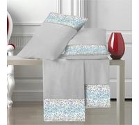 Ipersan Set Completo Lenzuola Matrimoniali, 100% Cotone, 1 Lenzuolo da sopra 240x290cm + 1 Lenzuolo da sotto 180x200+25cm + 2 Federe 83x52cm, con Stampa ad Alta Qualità, Made in Europe