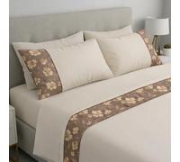 IPERSAN Set Completo Lenzuola Matrimoniali, 100% Cotone, 1 Lenzuolo da sopra 240x290cm + 1 Lenzuolo da sotto 180x200+25cm + 2 Federe 83x52cm, con Stampa ad Alta Qualità, Made in Europe