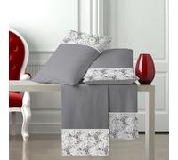 Ipersan Set Completo Lenzuola Matrimoniali, 100% Cotone, 1 Lenzuolo da sopra 240x290cm + 1 Lenzuolo da sotto 180x200+25cm + 2 Federe 83x52cm, con Stampa ad Alta Qualità, Made in Europe