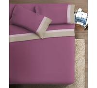 Ipersan Set Completo Lenzuola Matrimoniali, 100% Cotone, 1 Lenzuolo da sopra 260x290cm + 1 Lenzuolo da sotto 180x200cm + 2 Federe 83x52cm, con Doppia Balza in Raso, Made in Europe