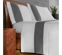 IPERSAN Set Completo Lenzuola Matrimoniali, 100% Cotone, 1 Lenzuolo da sopra 260x290cm + 1 Lenzuolo da sotto 180x200cm + 2 Federe 83x52cm, con Bordo Colorato in Raso, Made in Europe