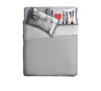 Ipersan Set Completo Lenzuola Matrimoniali, 100% Cotone, 1 Lenzuolo da sopra 260x300cm + 1 Lenzuolo da sotto 180x200cm + 2 Federe 83x52cm, con Stampa in Alta Qualità, Made in Europe