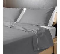 Ipersan Set Completo Lenzuola Matrimoniali, 100% Cotone Percalle, 1 Lenzuolo da sopra 240x290cm + 1 Lenzuolo da sotto 180x200+25cm + 2 Federe 83x52cm, Tinta Unita, Doppia Colorazione, Made in Europe