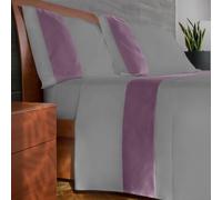 IPERSAN Set Completo Lenzuola Singolo, 100% Cotone, 1 Lenzuolo da sopra 160x290cm + 1 Lenzuolo da sotto 90x200cm + 1 Federa 83x52cm, con Bordo Colorato in Raso, Made in Europe