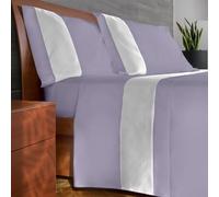 IPERSAN Set Completo Lenzuola Singolo, 100% Cotone, 1 Lenzuolo da sopra 160x290cm + 1 Lenzuolo da sotto 90x200cm + 1 Federa 83x52cm, con Bordo Colorato in Raso, Made in Europe