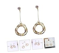 Ipetboom 1 Paio Gioielli Per Le Orecchie Lunghe Cerchi D'oro Orecchini Decorativi Pendente a Gancio Per L'orecchio Women Ear Studs L'orecchio Di Moda Penzola Orecchini Cavi Metallo