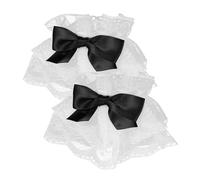 Ipetboom 1 Paio Maniche in pizzo donna falso vestirsi polso nozze polsini per maniche accessori lolita maniche finte guanti senza dito in pizzo polsini per le donne manette stoffa Nero