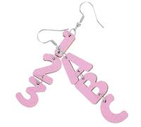 Ipetboom 1 Paio Orecchini Alfanumerici Orecchino Orecchini Di Lettere Gli Orecchini Scintillanti Penzolano Decorazione Dell'orecchio Orecchini Penzolanti Ear for Women Rosa Di Legno