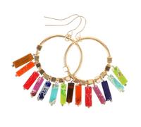Ipetboom 1 Paio Orecchini boho orecchino lacrima decorazioni creative per le orecchie orecchini bohémien pendente dell'orecchio creativo delicato decoro dell'orecchio marmo Colorato