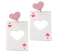 Ipetboom 1 Paio Orecchini Rossi Ponte Giocando Gocciolare Poker Carta Cuore Penzolante Piccolo Gli Orecchini Pendono Le Ragazze Penzolano Gli Orecchini Pieno Orecchini Per Le Donne Acrilico