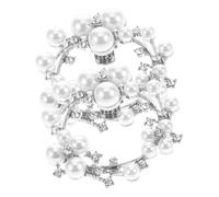 Ipetboom 1 Paio perni circolari spille per scarpe spilla di cristallo Spilla a catena con perle finte scarpe bling per le donne spille di perle artificiali lega bianca