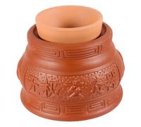 Ipetboom 1 Pezzo vaso di moxibustione massaggio ceramica adulti se stesso rosso profondo bruciatore moxa universale massaggiatore per moxibustione la moxibustione può argilla viola Marrone
