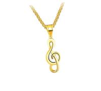 Ipetboom 1 Pz. collana simbolo musicale collana d'oro da uomo presente per gli uomini necklace for men present for men ciondolo al collo alla moda catena del collo di notazione musicale Golden