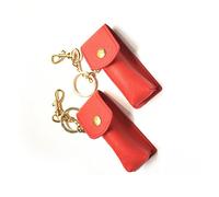 Ipetboom 1 Pz Custodia in Pelle Protettiva Per Rossetto Keychain Borsa Opaco Piccolo Signore Tinte Balsami Per Labbra Peekboo Trucco Custodia Portachiavi Trasporto Rosso
