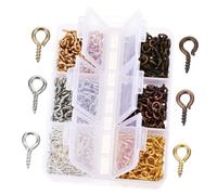 Ipetboom 1 scatola Mini Bulloni con Occhiello in Metallo per Creazione Gioielli Fai da Te Accessori per Braccialetti Collane e Ciondoli per Sospendere Pendenti e Realizzare Bijoux