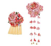 Ipetboom 1 Set 2 Pezzi Clip Laterale Giapponese Ragazze Fiore Ragazza Accessori Kimono Carino Accessorio Molletta Accessori Per Per Donna Floreale Nozze Rosa Stoffa