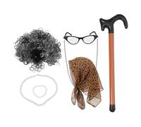 Ipetboom 1 Set Abito da parrucca anziani parrucca costume da nonna parrucche da nonna adulti anziano parrucca da vecchia signora parrucca cosplay della nonna plastica