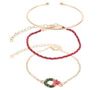 Ipetboom 1 Set Braccialetto Di Natale Ghirlande Natalizie Ciondoli Per Bracciali Braccialetto Di Perline Di Natale Gioielli Per Le Vacanze Collana Luminosa Natalizia Lega Di Zinco Rosso