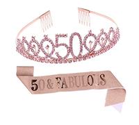 Ipetboom 1 Set Cintura Cerimoniale Della Diadema Per Le Donne La Futura Sposa Fusciacca Fascia Da Festa 50a Principessa Accessori Per Ragazze Ballo Studentesco D'oro Stoffa