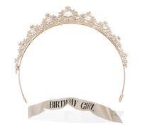 Ipetboom 1 set Coroncina e Sash per Compleanno con Accessori Eleganti per Festeggiamenti Femminili per Feste Compleanno e Speciali