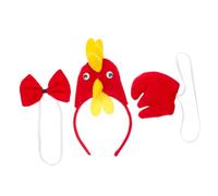 Ipetboom 1 Set fascia con rosso cosplay animale costume divertente coda costumi cosplay fasce di ringraziamento per i cerchietto di tacchino per peluche corto