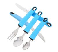 Ipetboom 1 Set Set stoviglie anti-vibrazione Utensili per anziani Prodotti per la degli anziani attrezzature adattive utensile disabilitato posate per disabili Maniglia in Blue