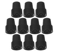 Ipetboom 10 Pezzi Antiscivolo per Bastoni da Stampelle in Gomma Nera, Estremità Rinforzata 4,20X3,00X3,00Cm per Stabilità Migliorata su Terreni Bagnati e Piovosi, per Anziani