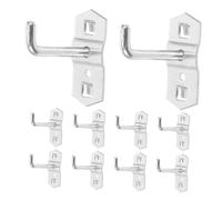 Ipetboom 10 pezzi Ganci Resistenti per Pannelli Forati Ganci Metallici per Organizzazione Garage e Laboratorio Porta Attrezzi Parete per Accessori e Utensili Fissaggio Sicuro e Stabile