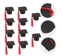 Ipetboom 10 Pezzi Mini Cappellini Laurea con Nappa Decorazioni Realistiche per Torte Accessori Festa Laurea e Souvenir Cerimonia Topper Cake Graduation Ornament